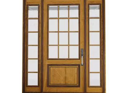 Wood door 3D model 3