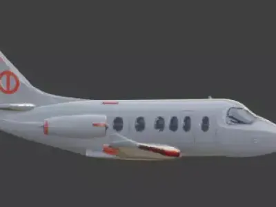 Futuristic Cartoon Passenger Plane 3D Model Low-poly 3D model
