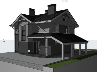 Private House 150 m2 complete project for assembly  3D model