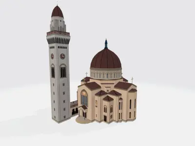 SRB PANCEVO CHURCH HOLY TRANSFIG  Low-poly 3D model