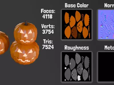 Halloween Pack Low-poly 3D model