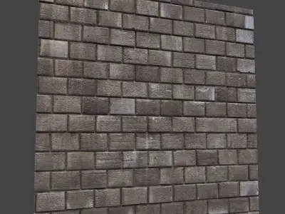 brickwork tiled floor with bricks 3D model