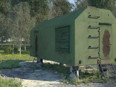 Truck bunker with ladder 3D model