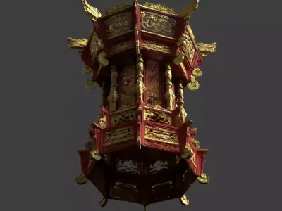 Chinese Palace Lantern  3D model 8