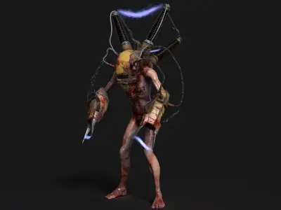 Sci-fi Cyber Victim 3 Low-poly 3D model