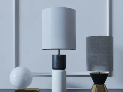 Three table lamps CB2 3D model