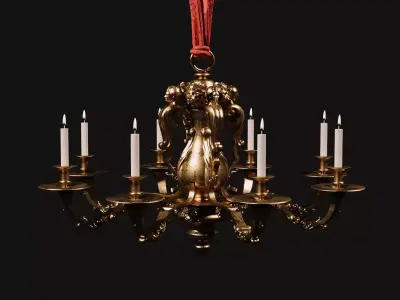 Neoclassical Chandelier 3D model
