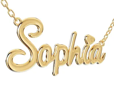  3D Necklace Pendant Sophia Font Shiny-NPFN0001 3D print model