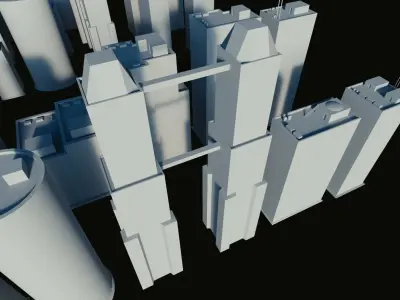 Quick City Building Pack low poly Free low-poly 3D model