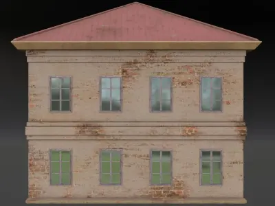 Old Administrative Building Low-poly 3D model