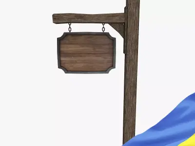 Medieval signboard Low-poly 3D model purchase