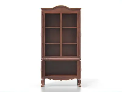 Antique Wooden Display Cabinet 02 Low-poly 3D model