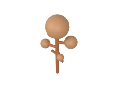 Cartoon Tree v3 004 Low-poly 3D model