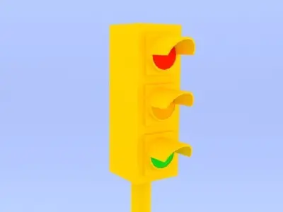 Traffic Signal Collection Low-poly 3D model