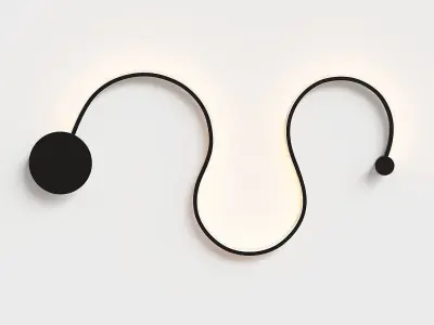 Lewor puck minimalistic wall lamp 3D model