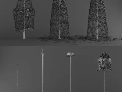 Photorealistic water spray fountain 3D model