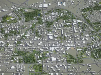 Fayetteville - North Carolina  Low-poly 3D model