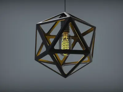 Icosahedron Lamp D250 mm 3D print model