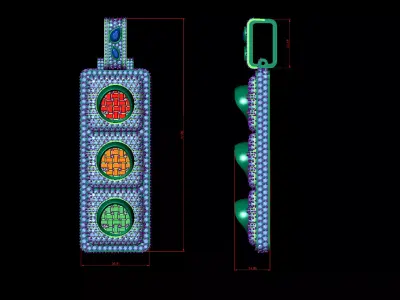 Traffic lights  pendant 3D print model 3D print model