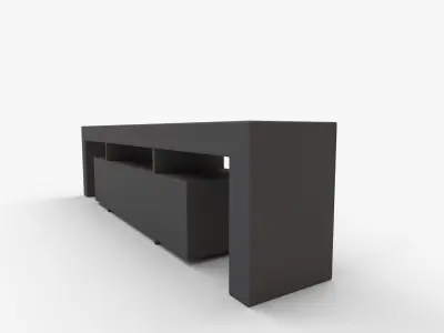 Modern Black TV Stand LED TV Stand with Remote Control Light 3D model