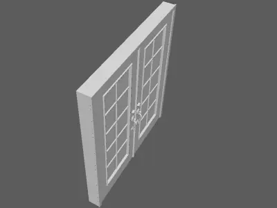 FrenchDoor Low-poly 3D model