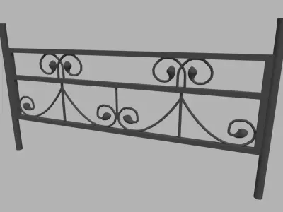 Fence 08 Low-poly 3D model