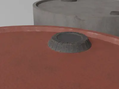 Oil Barrels with dirt Low-poly 3D model