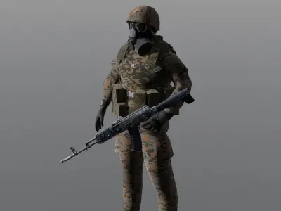 Soldier 3D Model Low-poly 3D model