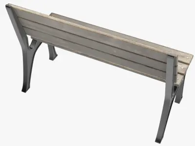 Bench 1 wooden 3D model