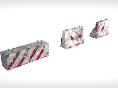 Road Blocks Low-poly 3D model