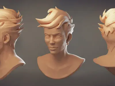 Manti Female Head bust Overwatch style 3D model