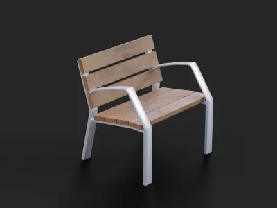Collection of three Urbaeco benches  low poly Low-poly 3D model