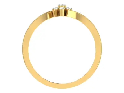 Light Weight Yellow Gold Diamond Ring  -ZA RN 1361 3D print model