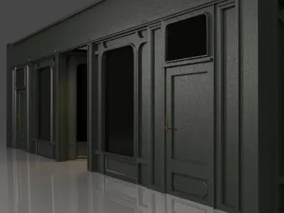 Modular Store Front Low-poly 3D model