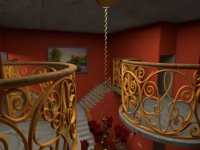 House interior of with walls Low-poly 3D model