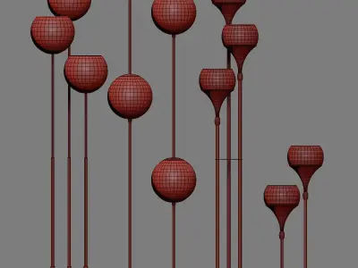 Set of Modern floor lamps  3D model