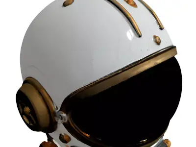 Retro SciFi Astronaut Helmet Low-poly 3D model