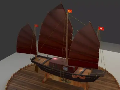 Chinese junk boat 3D model