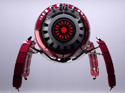 Sphere Robot - Super Detailed Low-poly 3D model