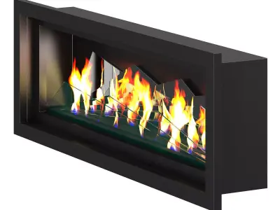 Wall Gas Fireplace 2 3D model