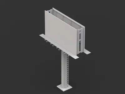 wo-Sided Billboard Low-poly 3D model