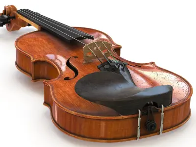  Violin with Bow and Interior PBR 