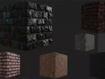 Brick Wall materials 3D model