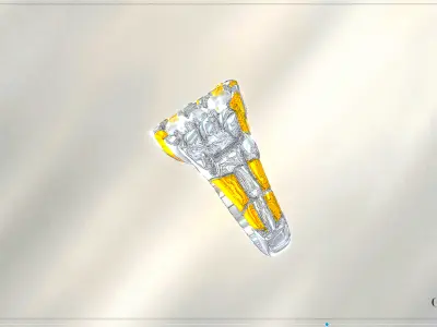 Luminous Harmony Diamond Ring Low-poly 3D model