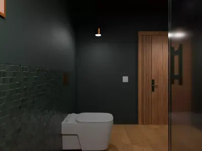 Modern Dark Bathroom Asset Pack Low-poly 3D model