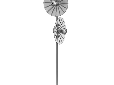 COMETA floor lamp with two gold discs 3D model