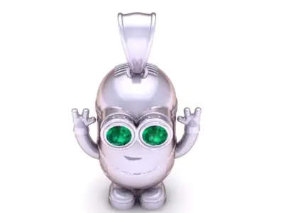 Golden Robot Pendant 3D Printable Model 3D print model