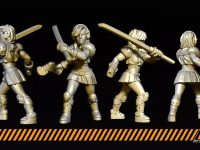 School Girls 3D print model