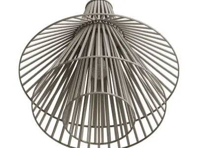 Bamboo Conical Pendant Lamp Shade 3D model