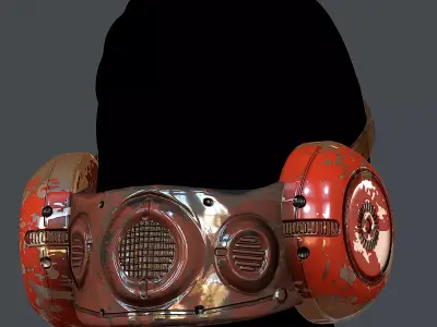 Gas mask helmet 3d model scifi Low-poly  Low-poly 3D model 499